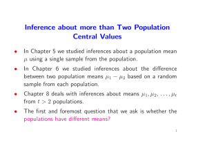 Inference about more than Two Population Central Values