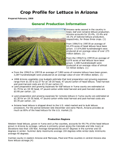 Crop Profile for Lettuce in Arizona General Production Information