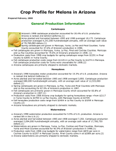 Crop Profile for Melons in Arizona General Production Information