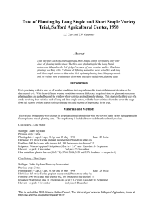 Date of Planting by Long Staple and Short Staple Variety Abstract