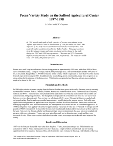 Pecan Variety Study on the Safford Agricultural Center 1997-1998 Abstract