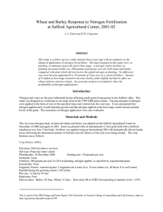 Wheat and Barley Response to Nitrogen Fertilization Abstract