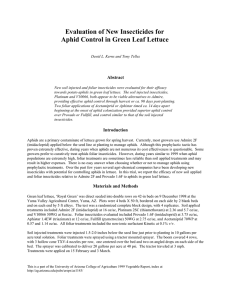 Evaluation of New Insecticides for Aphid Control in Green Leaf Lettuce  Abstract