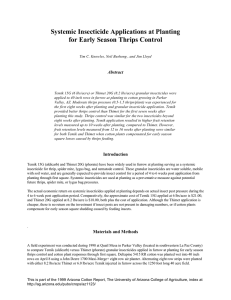 Systemic Insecticide Applications at Planting for Early Season Thrips Control Abstract