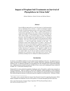 Impact of Preplant Soil Treatments on Survival of Phytophthora 1 Abstract