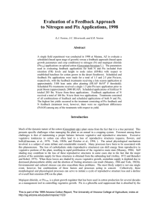 Evaluation of a Feedback Approach to Nitrogen and Pix Applications, 1998 Abstract