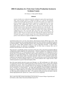 2002 Evaluation of a Twin-Line Cotton Production System in Graham County Abstract