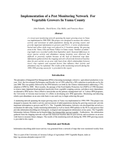 Implementation of a Pest Monitoring Network  For Abstract