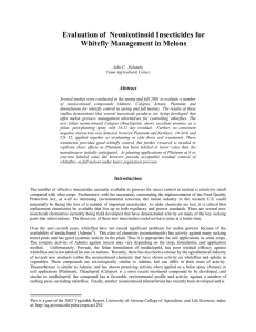 Evaluation of  Neonicotinoid Insecticides for Whitefly Management in Melons  Abstract