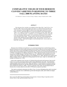 COMPARATIVE YIELDS OF FOUR BERSEEM CLOVER VARIETIES IN RESPONSE TO THREE