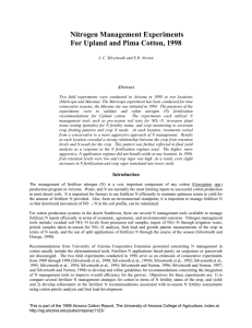 Nitrogen Management Experiments For Upland and Pima Cotton, 1998 Abstract
