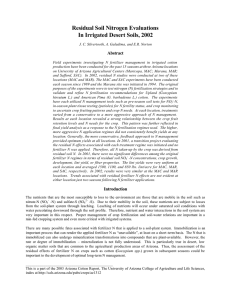 Residual Soil Nitrogen Evaluations In Irrigated Desert Soils, 2002 Abstract