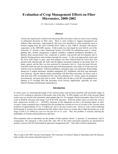 Evaluation of Crop Management Effects on Fiber Micronaire, 2000-2002 Abstract