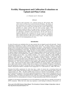 Fertility Management and Calibration Evaluations on Upland and Pima Cotton Abstract