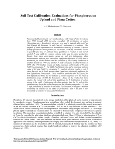 Soil Test Calibration Evaluations for Phosphorus on Upland and Pima Cotton