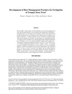 Development of Best Management Practices for Fertigation of Young Citrus Trees 1 Abstract