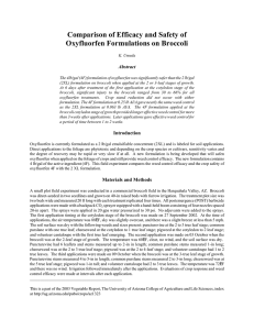 Comparison of Efficacy and Safety of Oxyfluorfen Formulations on Broccoli Abstract