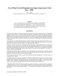 Use of Plant Growth Regulators for Improving Lemon Fruit  Abstract