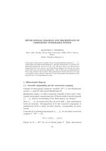 BIFURCATIONAL DIAGRAM AND DISCRIMINANT OF COMPLETELY INTEGRABLE SYSTEM