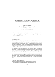 NONSINGULAR BILINEAR MAPS, SPACES OF MATRICES, IMMERSIONS AND EMBEDDINGS ZORAN PETROVI ´ C