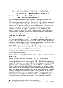 RF04: CONTRASTING COMPARATIVE RESEARCH ON TEACHING AND LEARNING IN MATHEMATICS