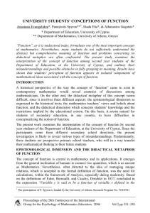 UNIVERSITY STUDENTS’ CONCEPTIONS OF FUNCTION