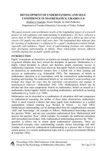 DEVELOPMENT OF UNDERSTANDING AND SELF- CONFIDENCE IN MATHEMATICS; GRADES 5–8