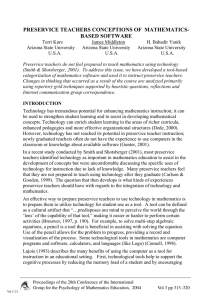 PRESERVICE TEACHERS CONCEPTIONS OF  MATHEMATICS- BASED SOFTWARE