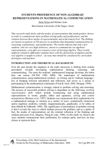 STUDENTS PREFERENCE OF NON-ALGEBRAIC REPRESENTATIONS IN MATHEMATICAL COMMUNICATION
