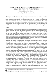 PERSISTENCE OF DECIMAL MISCONCEPTIONS AND READINESS TO MOVE TO EXPERTISE