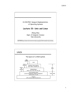 Lecture 23: Unix and Linux