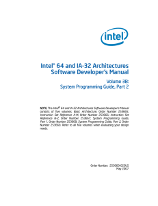 Intel® 64 and IA-32 Architectures Software Developer’s Manual Volume 3B: