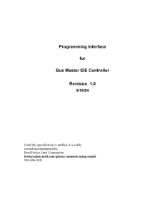 Programming Interface for Bus Master IDE Controller Revision  1.0