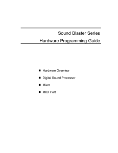 Sound Blaster Series Hardware Programming Guide  Hardware Overview