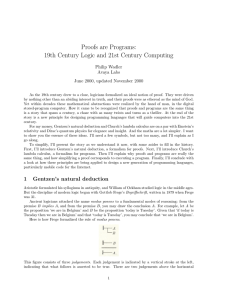 Proofs are Programs: 19th Century Logic and 21st Century Computing Philip Wadler