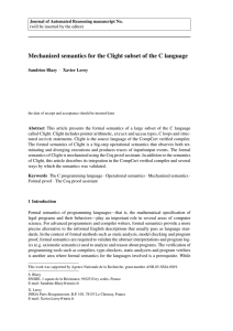 Mechanized semantics for the Clight subset of the C language