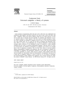 Universal coalgebra: a theory of systems Fundamental Study J.J.M.M. Rutten