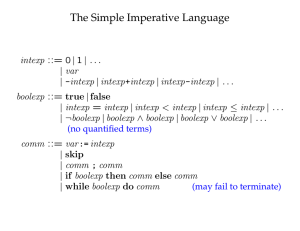The Simple Imperative Language