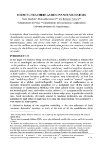 FORMING TEACHERS AS RESONANCE MEDIATORS