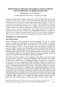 MOTIVATIONAL BELIEFS, SELF-REGULATED LEARNING AND MATHEMATICAL PROBLEM SOLVING