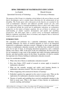 RF04: THEORIES OF MATHEMATICS EDUCATION