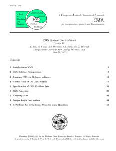 CAPA System User's Manual A omputer- ssisted