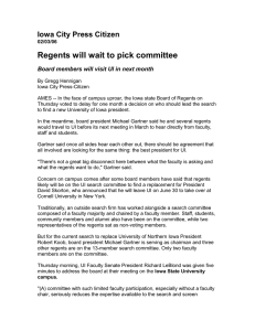 Regents will wait to pick committee Iowa City Press Citizen