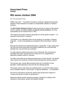 ISU saves chicken DNA Associated Press