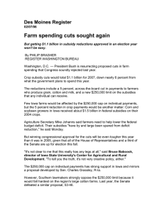 Farm spending cuts sought again Des Moines Register