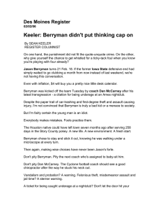 Keeler: Berryman didn't put thinking cap on Des Moines Register