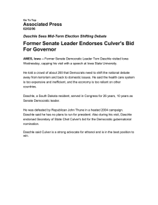 Former Senate Leader Endorses Culver's Bid For Governor Associated Press