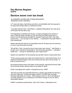 Seniors waver over tax break Des Moines Register