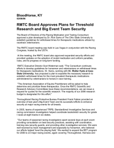 RMTC Board Approves Plans for Threshold BloodHorse, KY