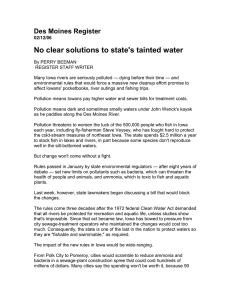 No clear solutions to state's tainted water Des Moines Register
